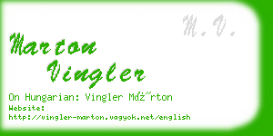 marton vingler business card